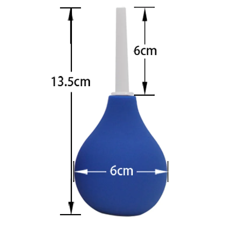 Sistema de limpieza de ducha Rectal en forma de pera, Gel de silicona, bola azul para Anal, ano, Colon, 89mL