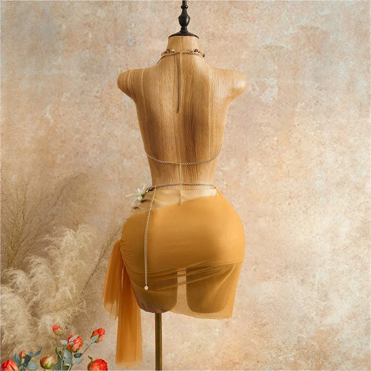 Wholesale Imitation Pearls Beaded Bra Tops Breast Chain Bikini Crop Camis Hollow Out Sexy Night Clubwear Beach Party Body Chain - view 4