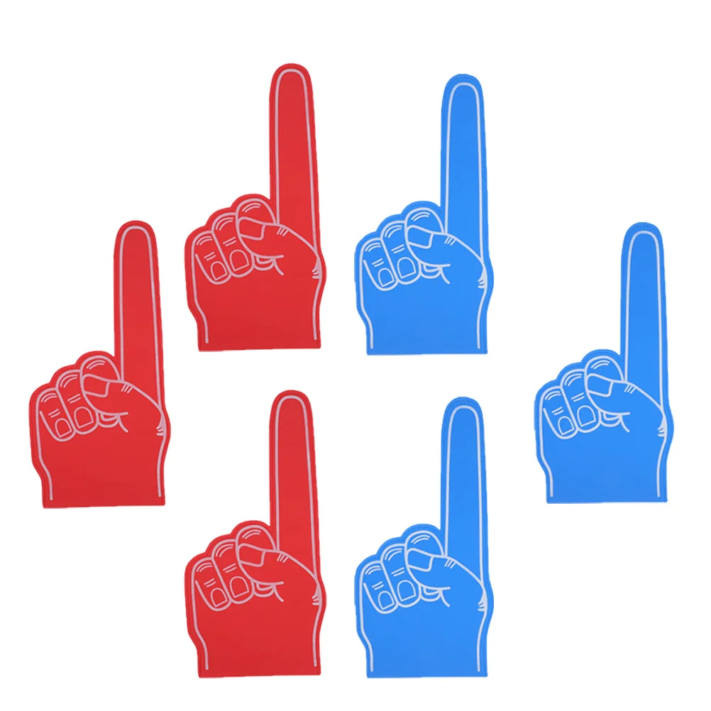 6 قطع من أصابع الرغوة القابلة لإعادة الاستخدام، دعائم المشجع الناعمة الناعمة للألعاب الرياضية وكرة السلة وكرة القدم والتنس ومجموعة التشجيع للشباب