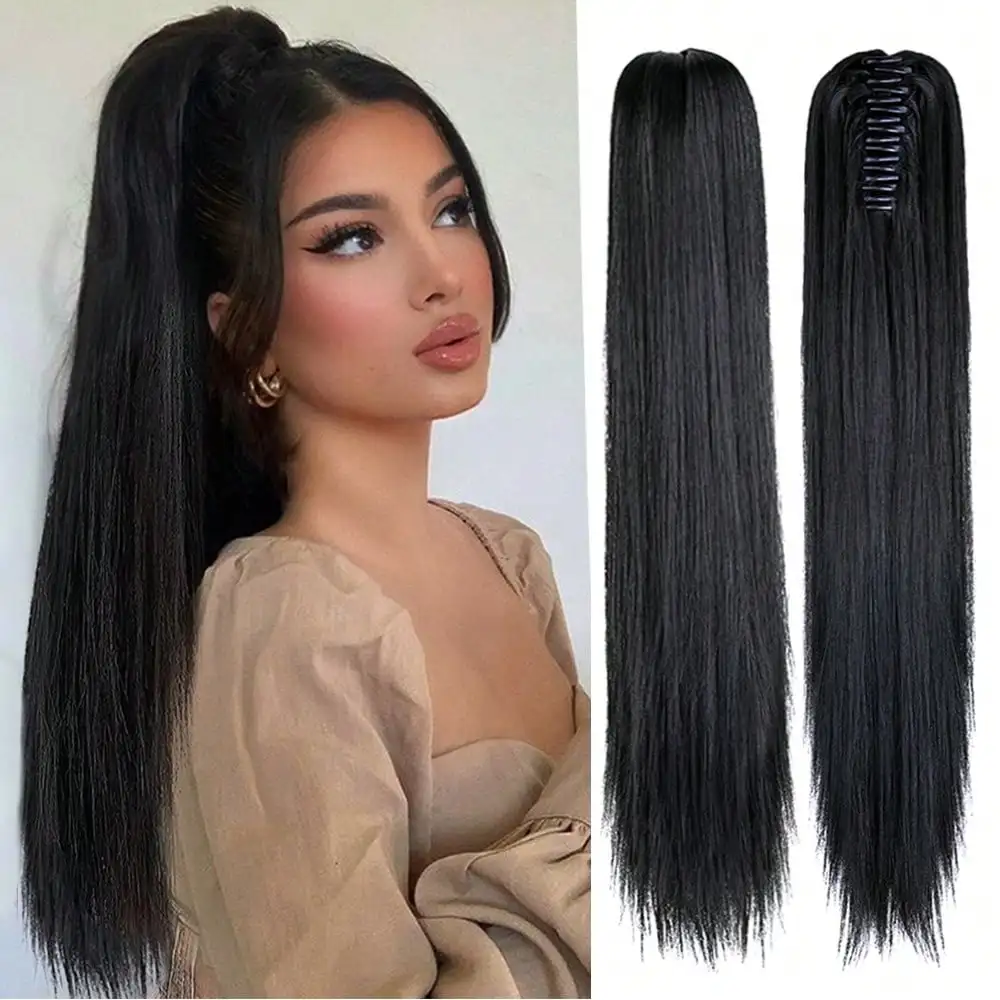 Clip-In Pferdeschwanz-Haarverlängerungen mit Greifclip für Einfaches Styling Synthetischer Haarverlängerungen