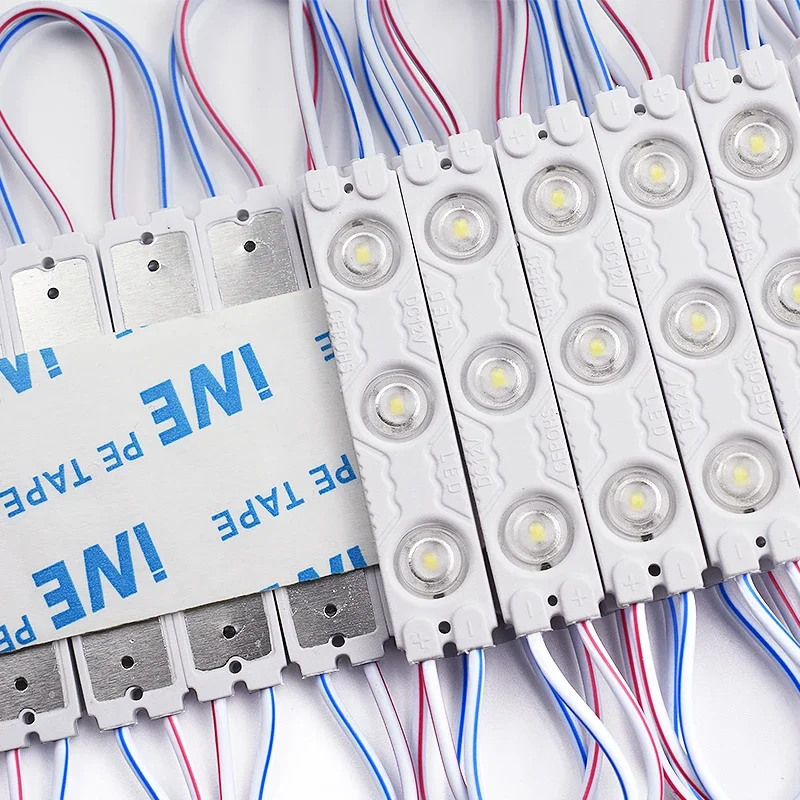 20pcs DC12V 24V 2835 3LED 모듈 주입 방수 IP67 장식 2835 스트립 바 라이트 램프 화이트 레드 그린 블루 옐로우 핑크