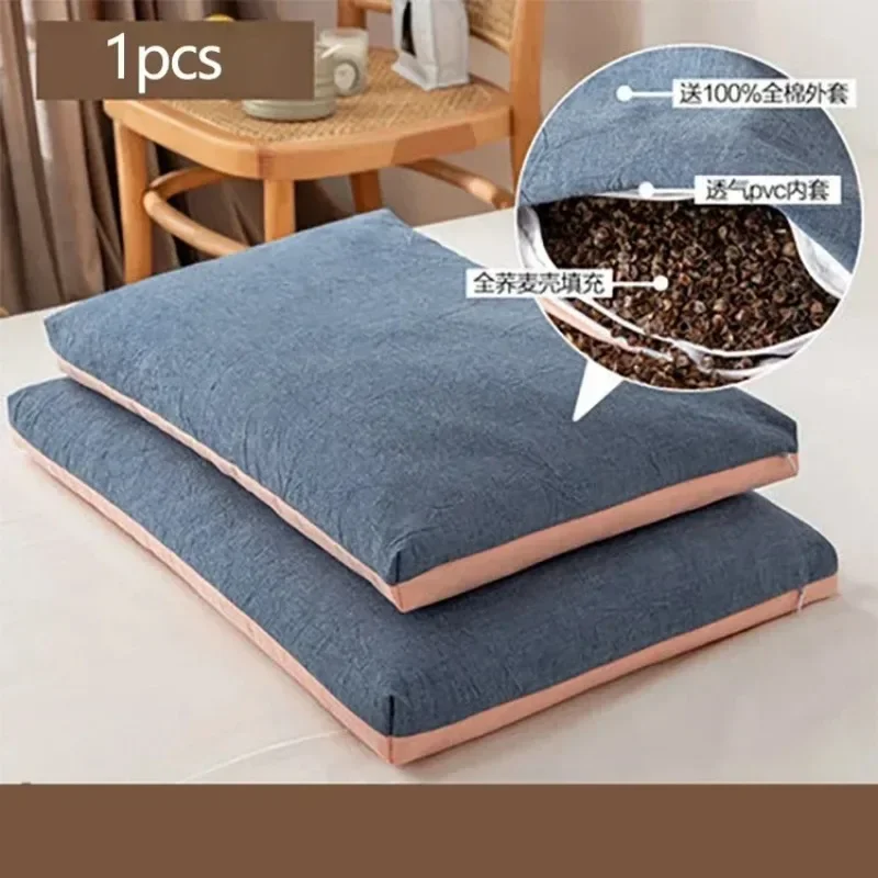 

Buckwheat Pillows 100% Organic Coarse Cloth Package Organic Buckwheat Hulls Natural Cooling Technology and Relieve Cervical Pain