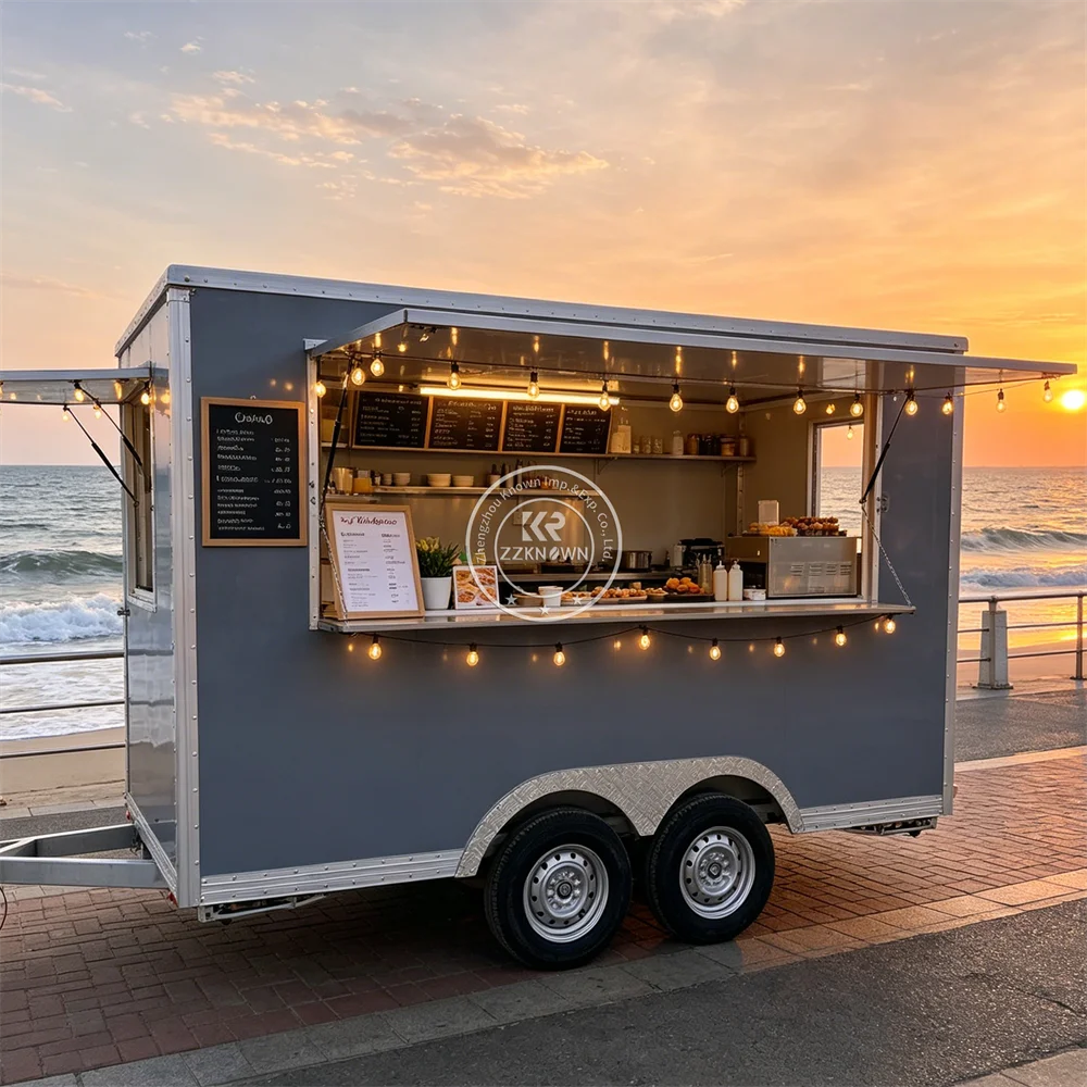 

Mobile Food Trailer Coffee Cart Commercial Kitchen Burger Pizza Ice Cream Snack Truck Factory Direct Food Truck Fully Equipped