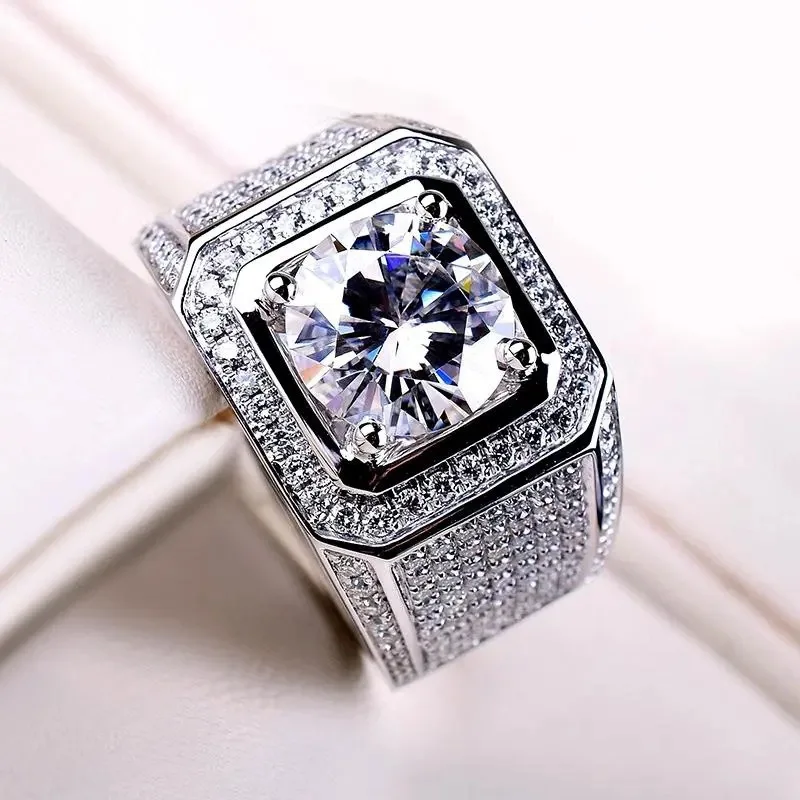 925 Sterling Silver drobne duże kryształowe pierścionki dla mężczyzny kobiety moda wesele akcesoria designerska biżuteria Charms prezenty dla par
