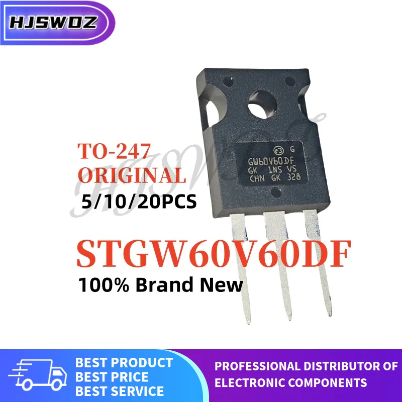 5 قطعة-20 قطعة الأصلي STGW60V60DF GW60V60DF 60V60DF TO-247 600V 40A آلة لحام IGBT أنبوب الطاقة العلامة التجارية الجديدة في المخزون