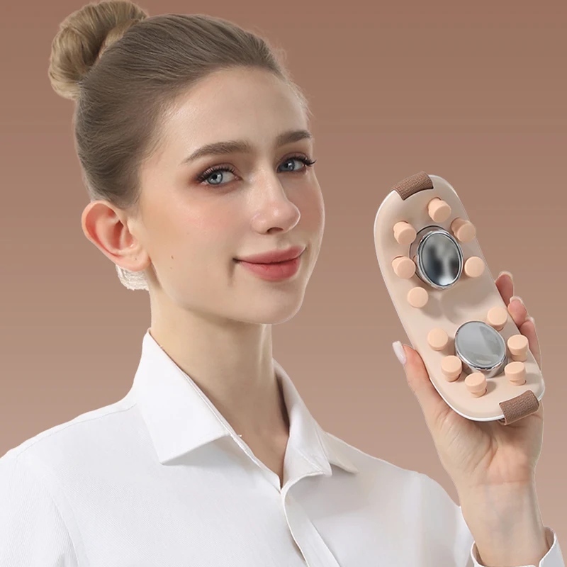 Ice and hot compress dual-use eye acupressure massager with 5 modes, one key switch between hot and cold