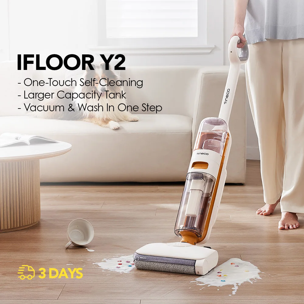 Immagine di Tineco Ifloor Y2 Lavapavimenti Senza Filo, Aspirapolvere e Rullo per Pavimenti Duri, Autopulente, Anti Groviglio, Grande Serbatoio di Acqua Pulita