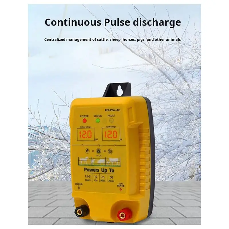 DT15 Electronic Pulse Fence 5KM 12V for Energizer Controller for Animals Livestock, Electric Fence Booster Transformer for