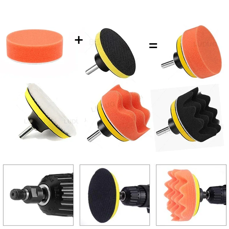 3/4/5/6/7inch Car Polishing Disc Self-Adhesive Buffing pad Waxing Sponge Wool Wheel Polishing Pad Headlight Repair Car Polish