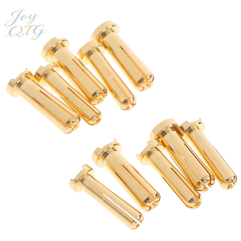 

Hot Sale 5pcs 4/5mm Bullet Banana Plug Connector Male for RC Battery Part Gold Plated