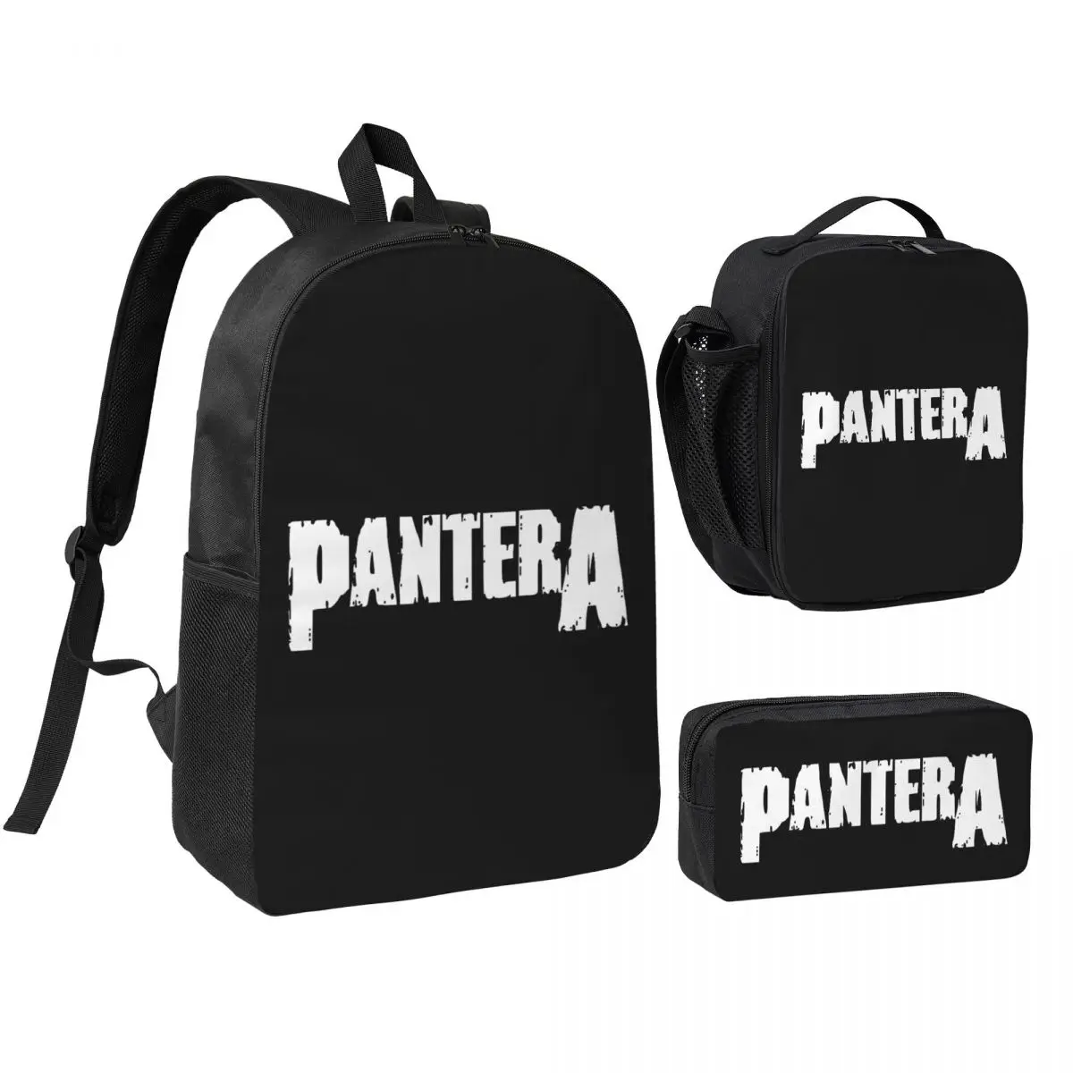 

Pantera Heavy Metal Band Music Backpack Student BookBag School Bag Shoulder Bags 3ps Insulated Lunch Bag Pencil Case