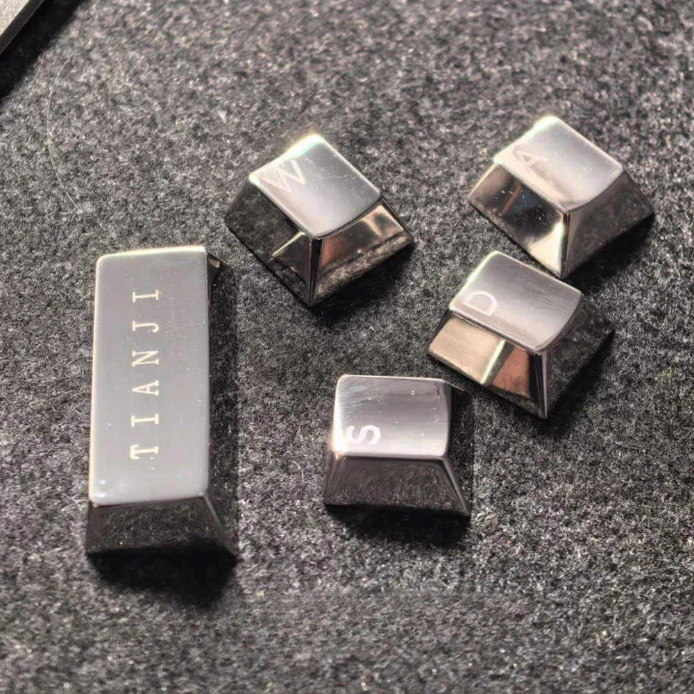Titanium Alloy TC4 Keycaps Cherry R1/R2/R3/R4 1.25U/1.5U/1.75U/2.25U/6.25U CNC Metal Keycaps Silver Spacebar Artisan Keycaps