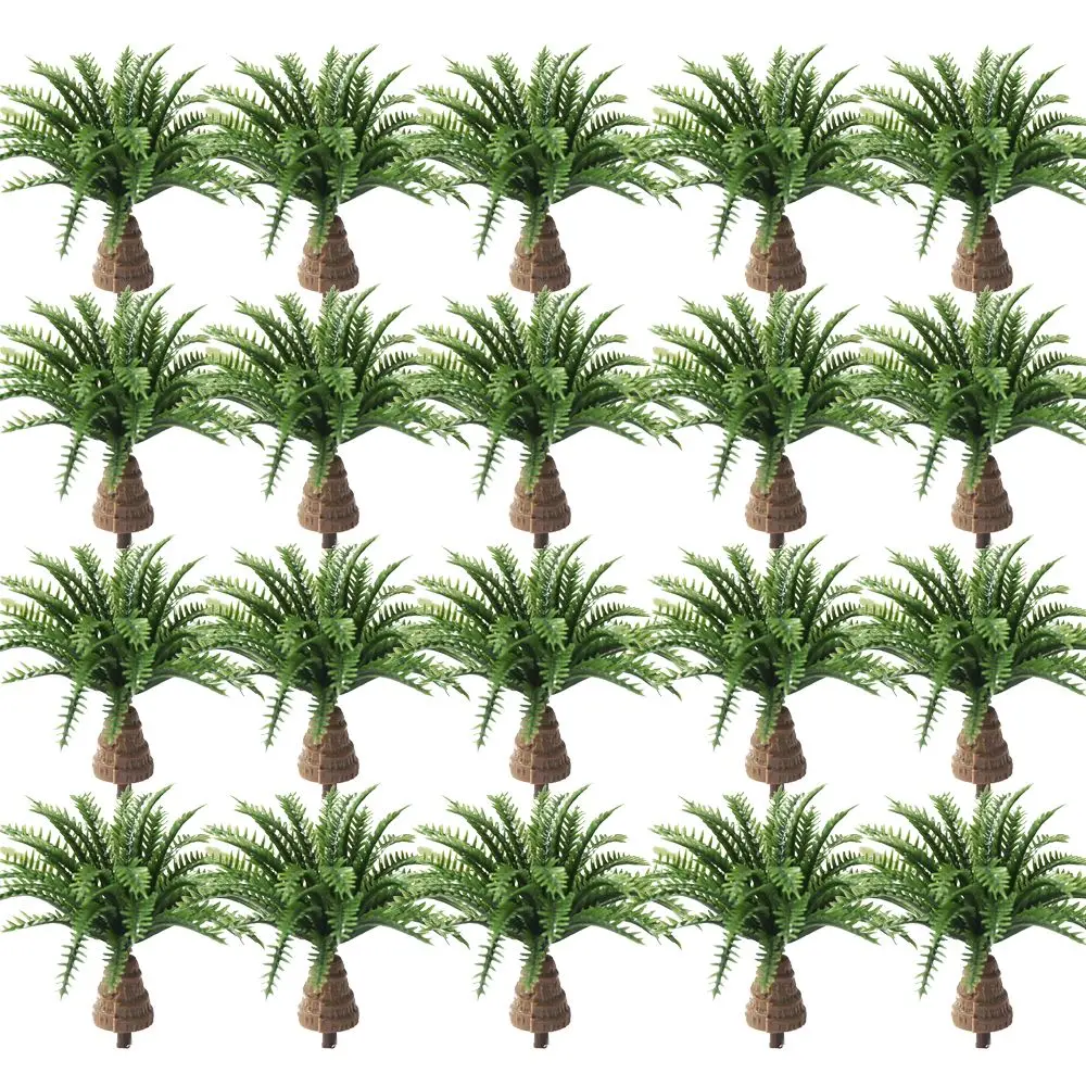 20pcs Miniature Micro Landscape Sand Table Scene DIY Micro Landscape Coconut Tree Model Plastic Tree Mini Cocoa Palm Model