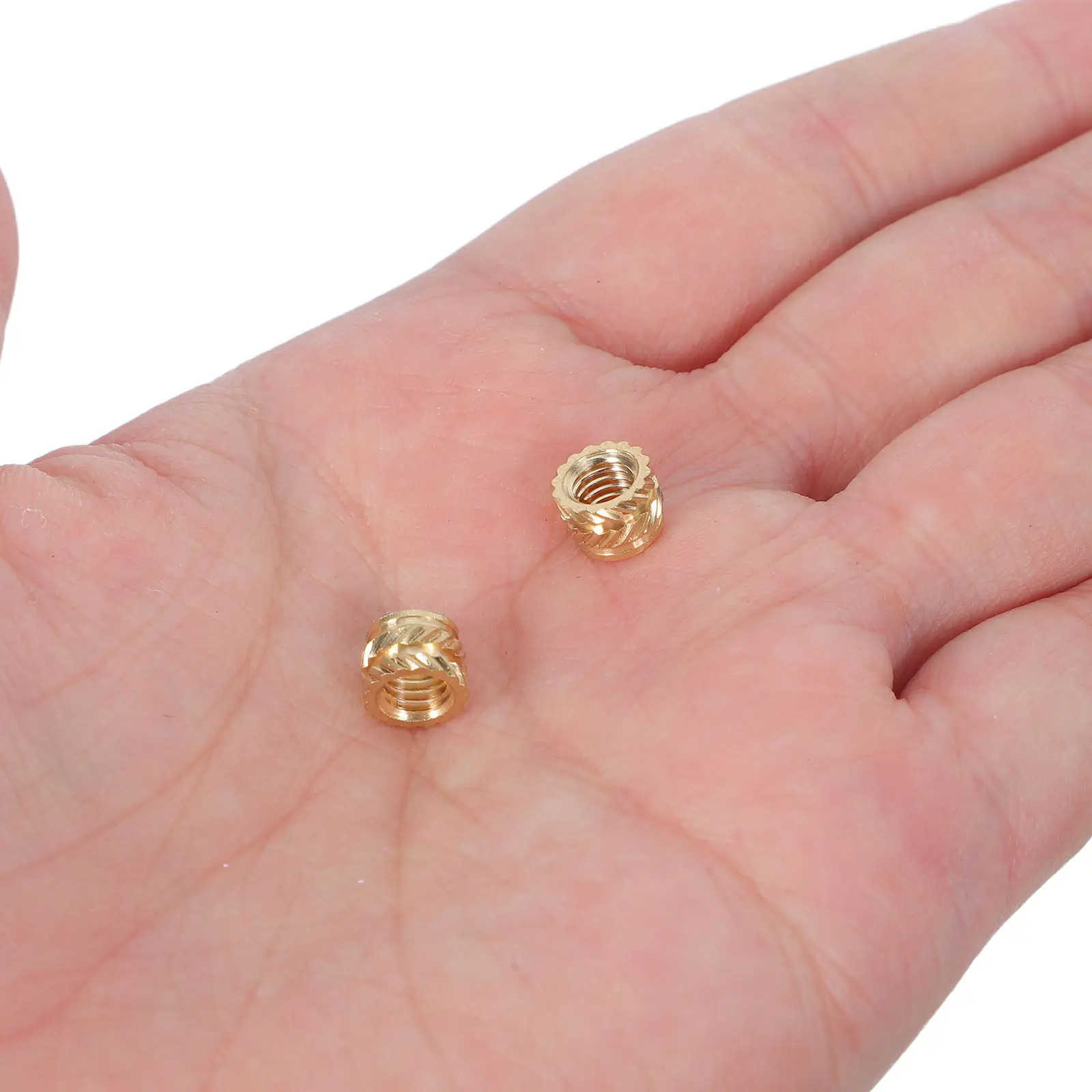 100Pcs Knurled Copper Threaded Inserts M5 Heat Set Inserts for Mechanical Assembly 3D Printing Nuts 3D Printing Nuts