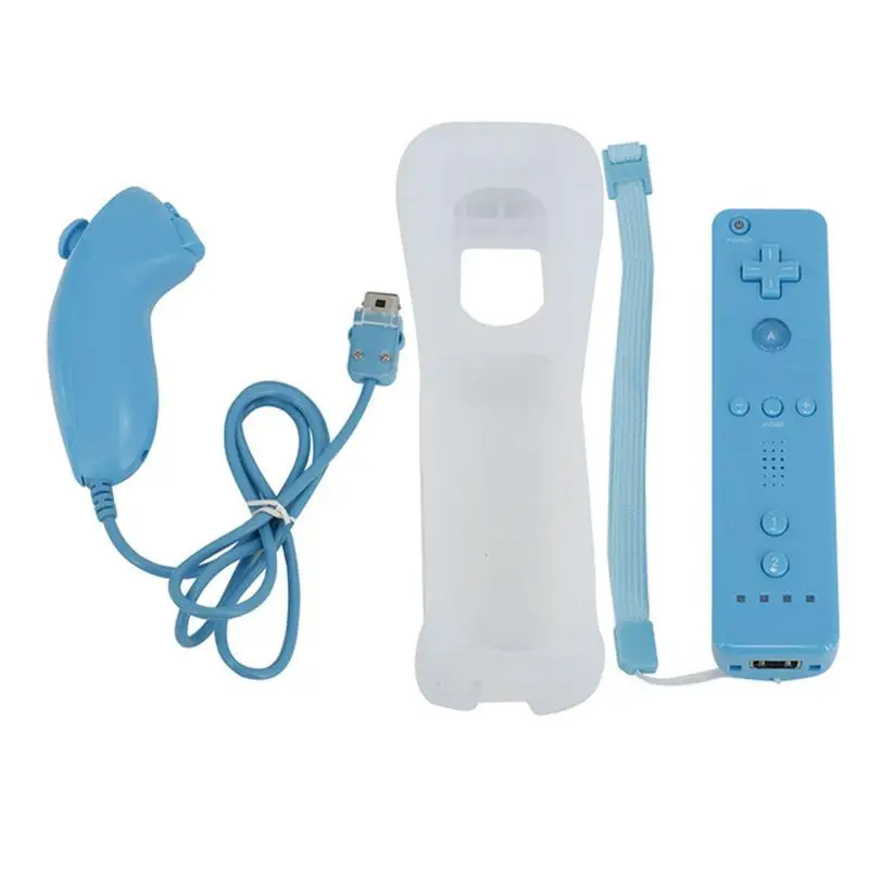 2-in-1 Wireless Remote Controller With Silicone Case for Nintendo Wii Game Console Built-in Motion Sensor and Communicates