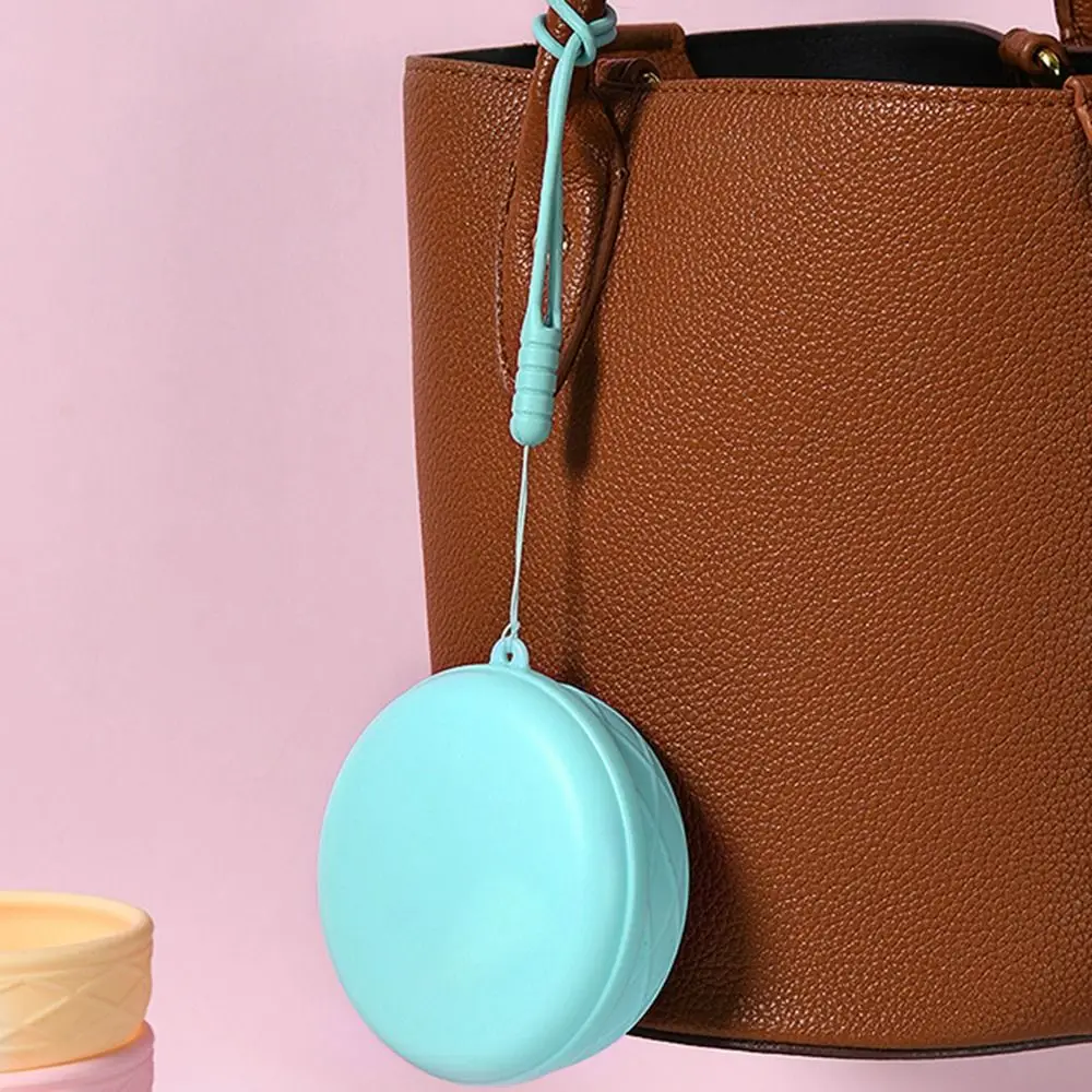 200ml Capacity Portable Folding Cup With Lid Heat-resistant Silicone Coffee Mug with Lanyard Reusable Travel Collapsible Cup