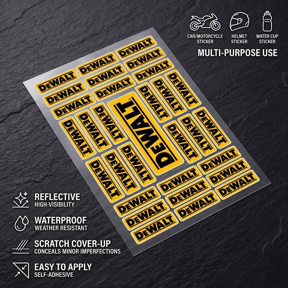 FOR DEWALT TOLL Durable Waterproof Reflective Decor Sticker Scratch Cover For Motorcycle Car Helmet Fridge Accessories