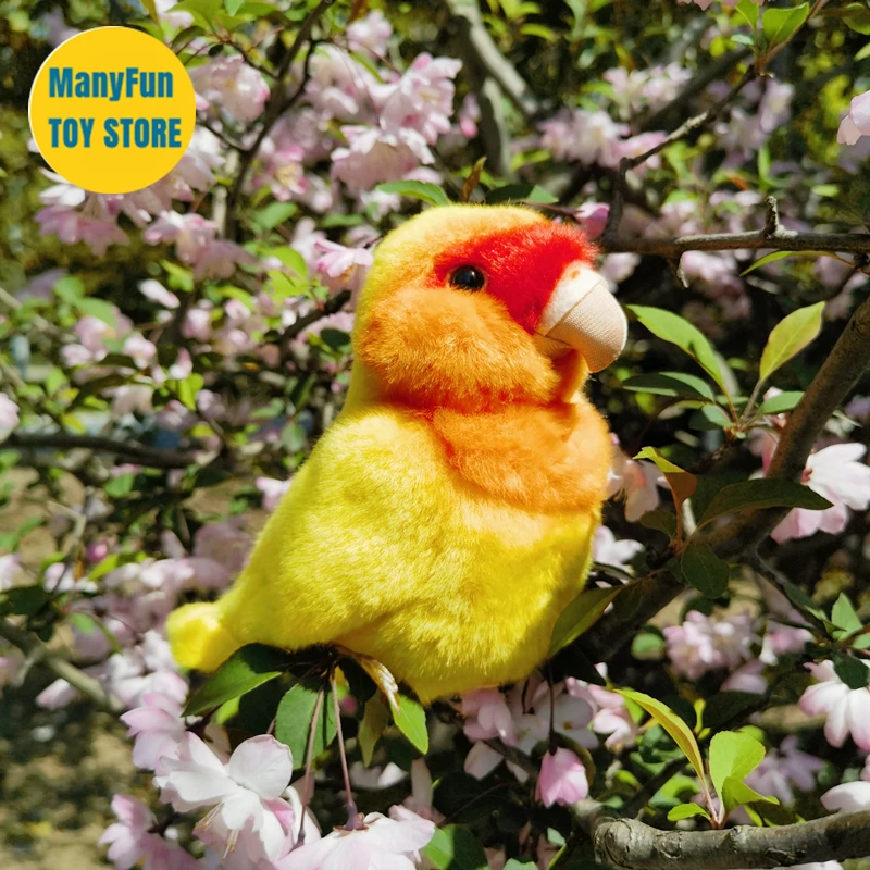 Peluche Realista de Loro Peonía Amarillo, Juguete de Peluche de Periquito y Agapornis, Muñeco de Pájaro de Simulación Realista, para Coleccionistas de Aves
