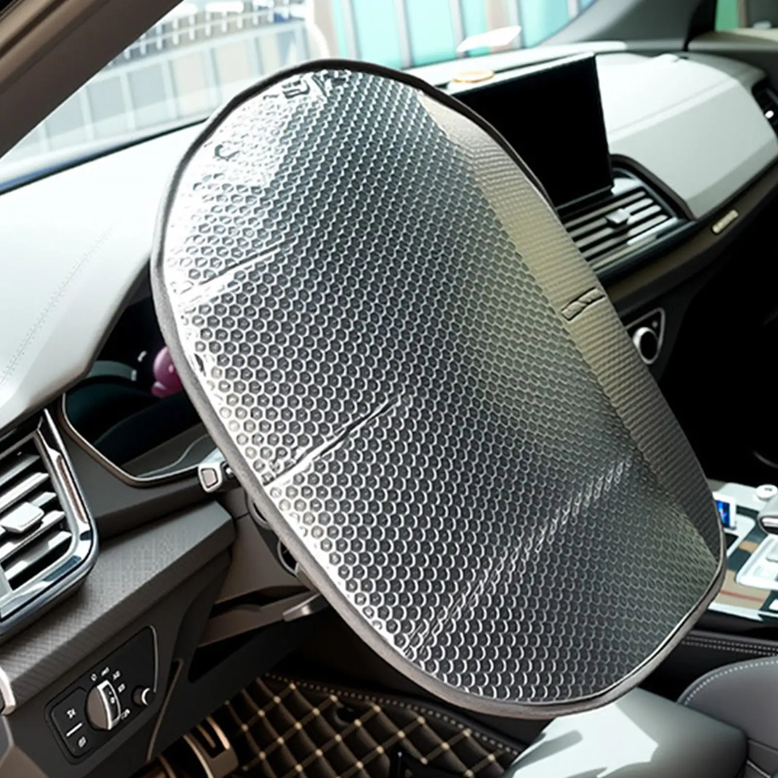 Steering Wheel Sun Shade Cover Fits All SUVs, Trucks & Cars Auto Steering Covers Interior Accessories For Parking Driving Travel