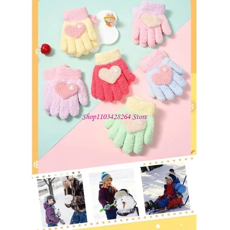 

Winter Gloves for Kids Stylish & Comfortable Gloves with Heart Pattern for Child
