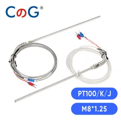 CG Schraube Thermoelement M8 1m 2m 3m 5m Typ K J PT 100 50mm 100mm 150mm 200mm Compression Frühling Sonde Temperatur Sensor