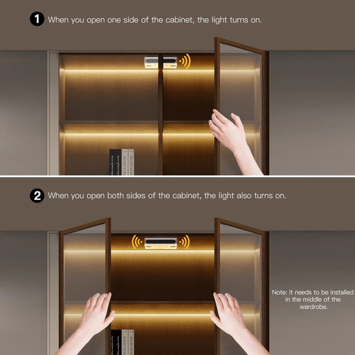 5 قطعة 3 قطعة مجموعة LED قطاع أضواء متكاملة مع باب ذكي فتح/إغلاق مفتاح مستشعر لخزانة عرض خزانة زجاجية