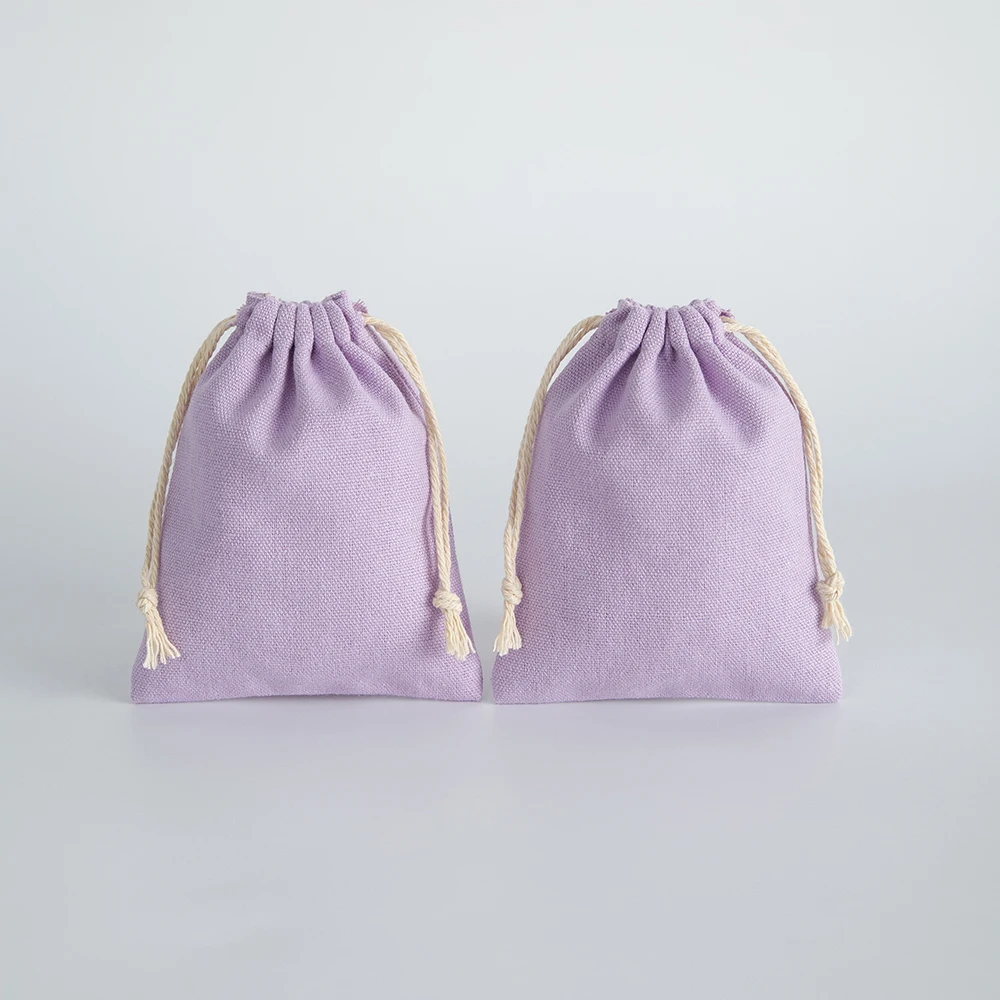 5Pcs Blue Jewelry Storage Pouch, Cotton Drawstring Bag