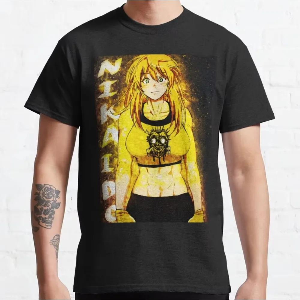 Anime Dorohedoro Nikaido Graphic T‑shirt Unisex Vintage Washed Cotton Short Sleeve Harajuku Streetwear Casual Tops