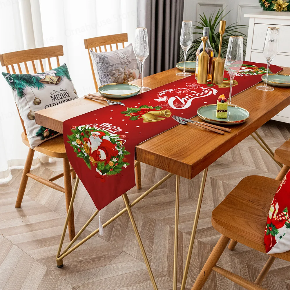 

Christmas Table Flag Christmas Decoration Home Dining Table Decoration Catering Retro Wedding Family Party
