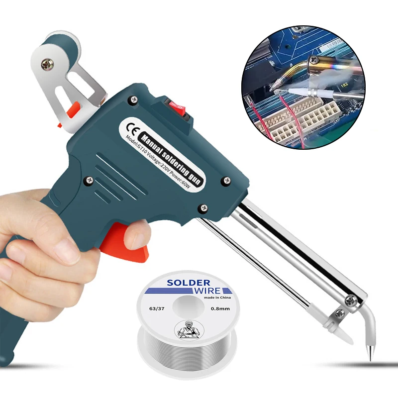 Electric Soldering Iron Gun 60W 110V/220V Hand-Held Internal Heating Automatically Send Tin Gun Welding Repair Tools EU US Plug