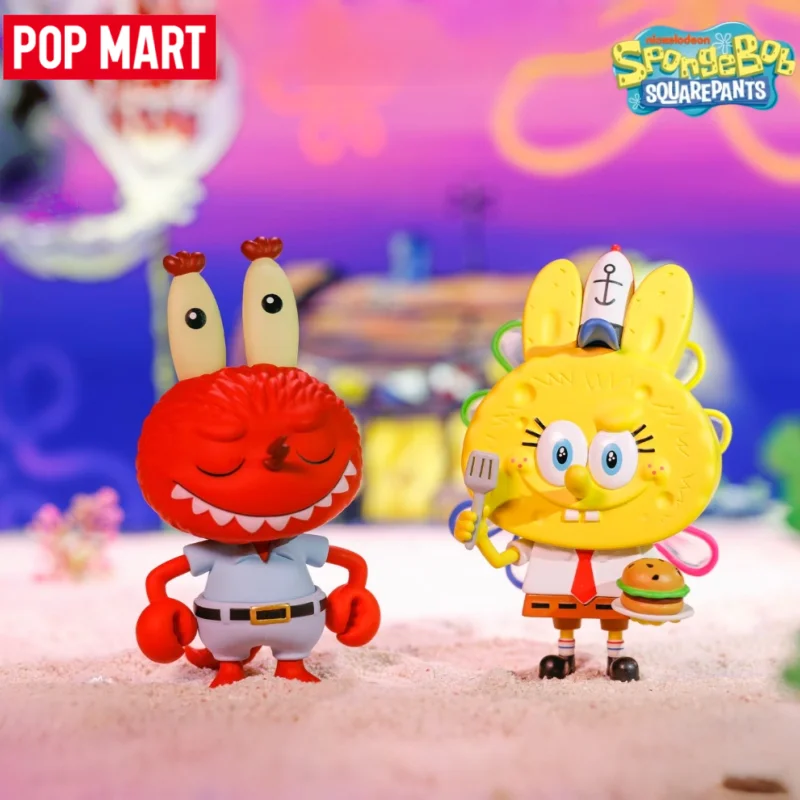 

Hot Original Popmart THE MONSTERS X Spongebob Squarepants Handheld Blind Box Dolls Cute Creative Gifts Trendy Mystery Box Toys