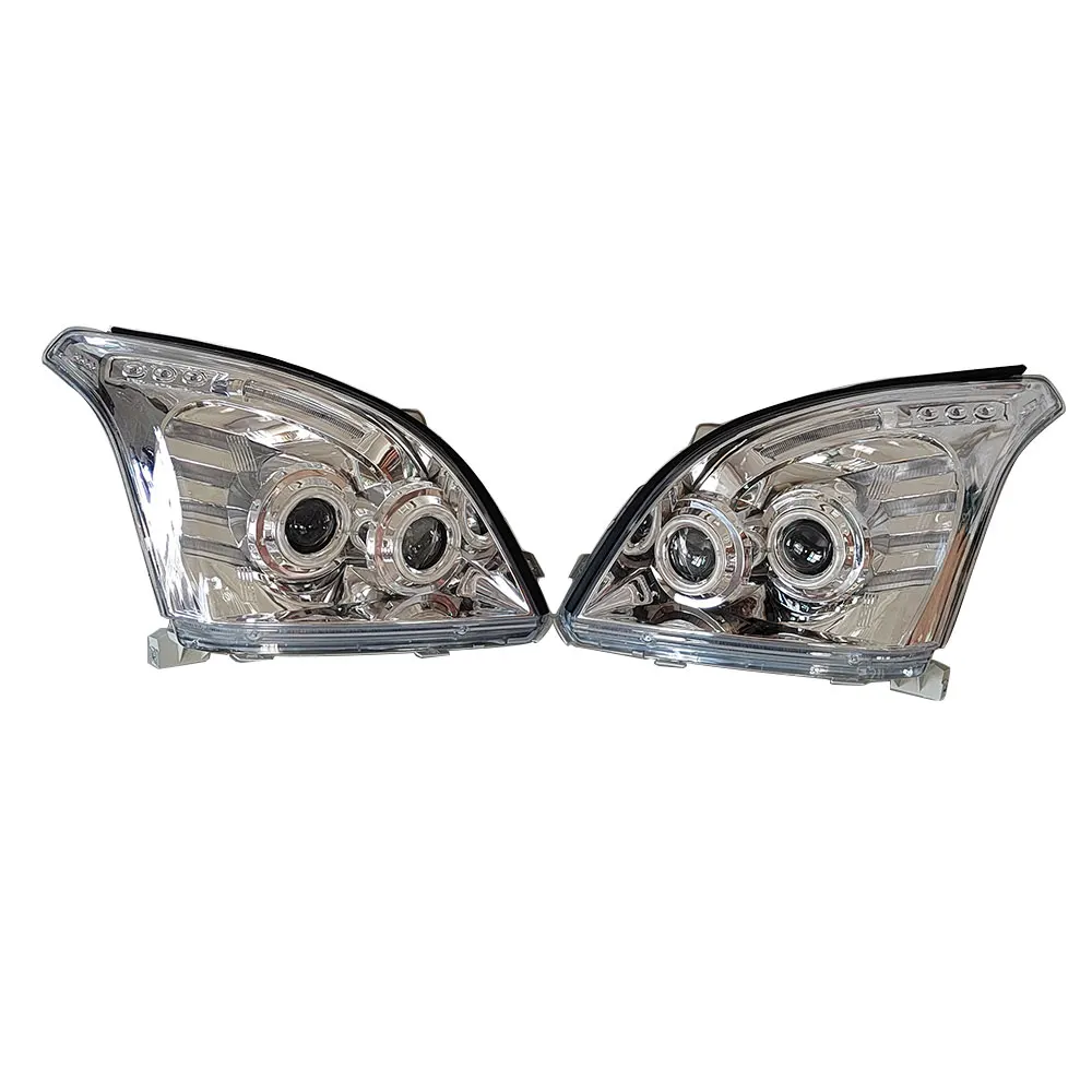 2PCS  Lens Car Headlights for Toyota Prado RZJ120 FJ120 LC120 2003 to 2008 Modified White LED Headlamp Angel