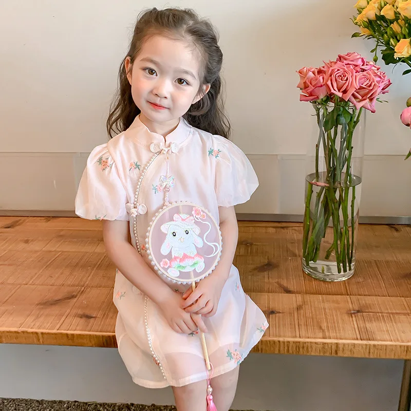 Women'S Dress2024New Cheongsam Western Style Baby Princess Girls Summer Dress