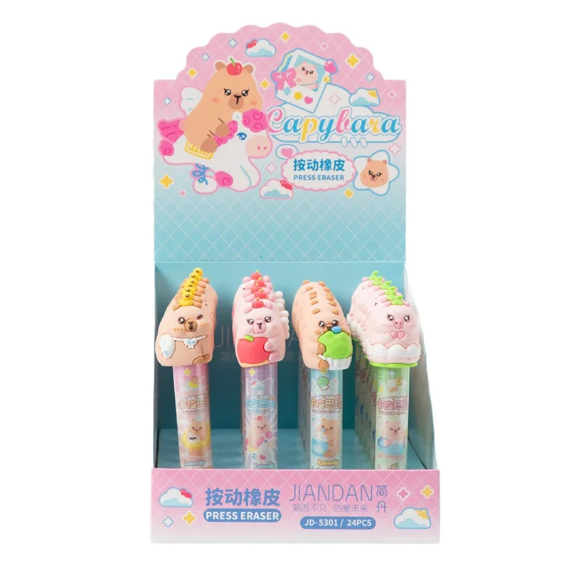 Gomma da cancellare per capibara cartone animato Kawaii Gomma da cancellare per studenti Gomma da cancellare creativa per ufficio Materiale scolastico Regali di cancelleria per studenti