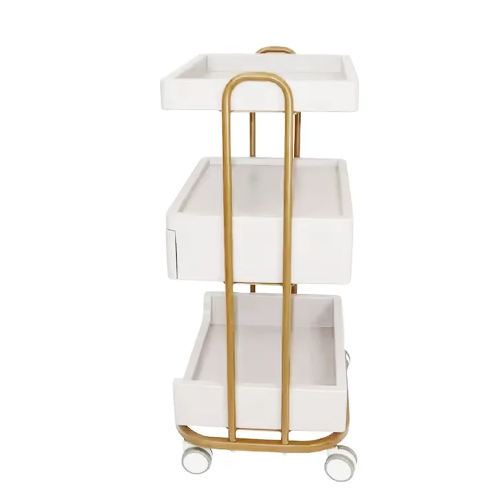 Barber Trolley Movable Super Strong Load Bearing Modern Golden Salon Furniture Trolley  Barber Shop Hand Carts Trolleys80*45*29
