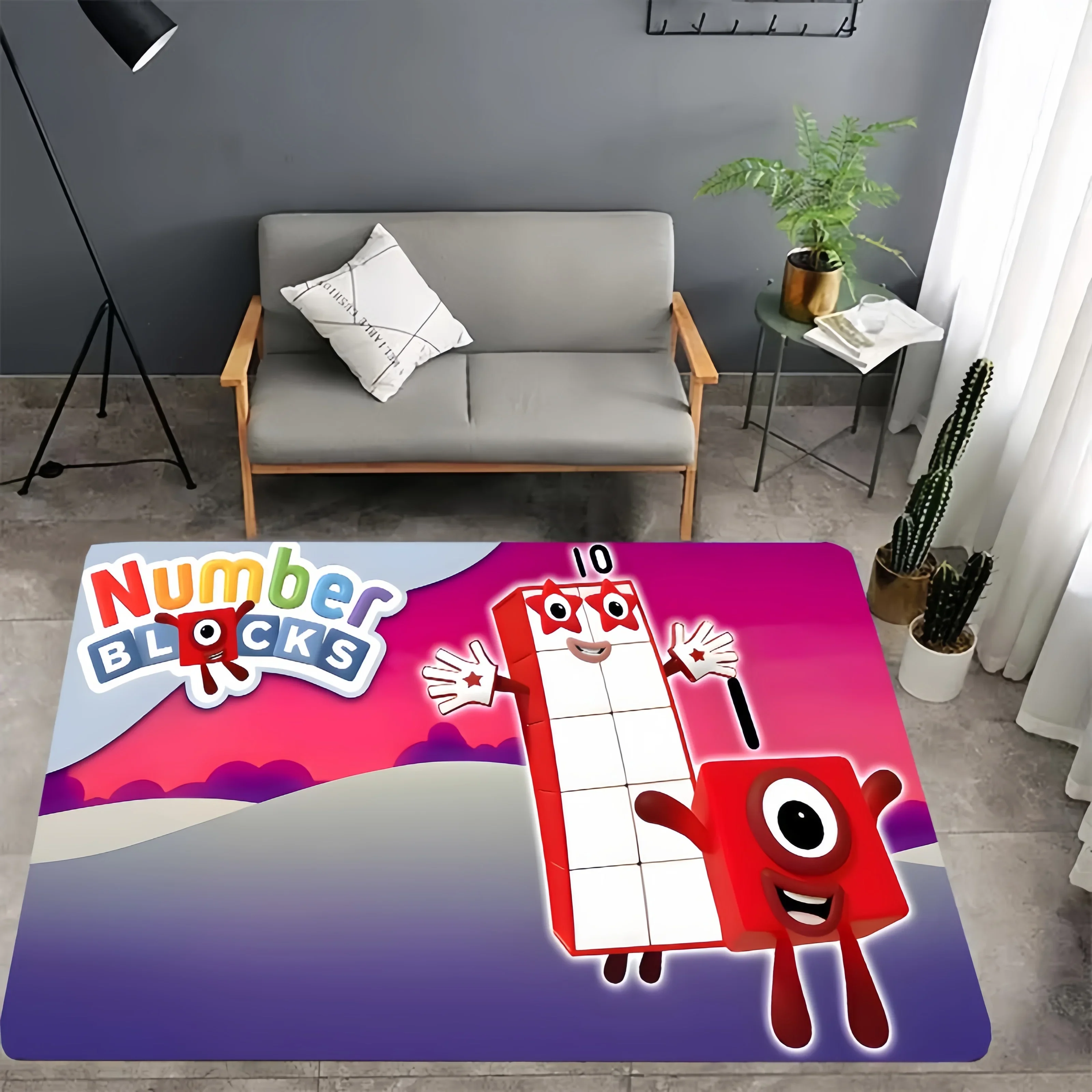 cartoon N-Number-Blocks printed carpet living room bedroom area home decor children's room baby pad bathroom kitchen carpet gift