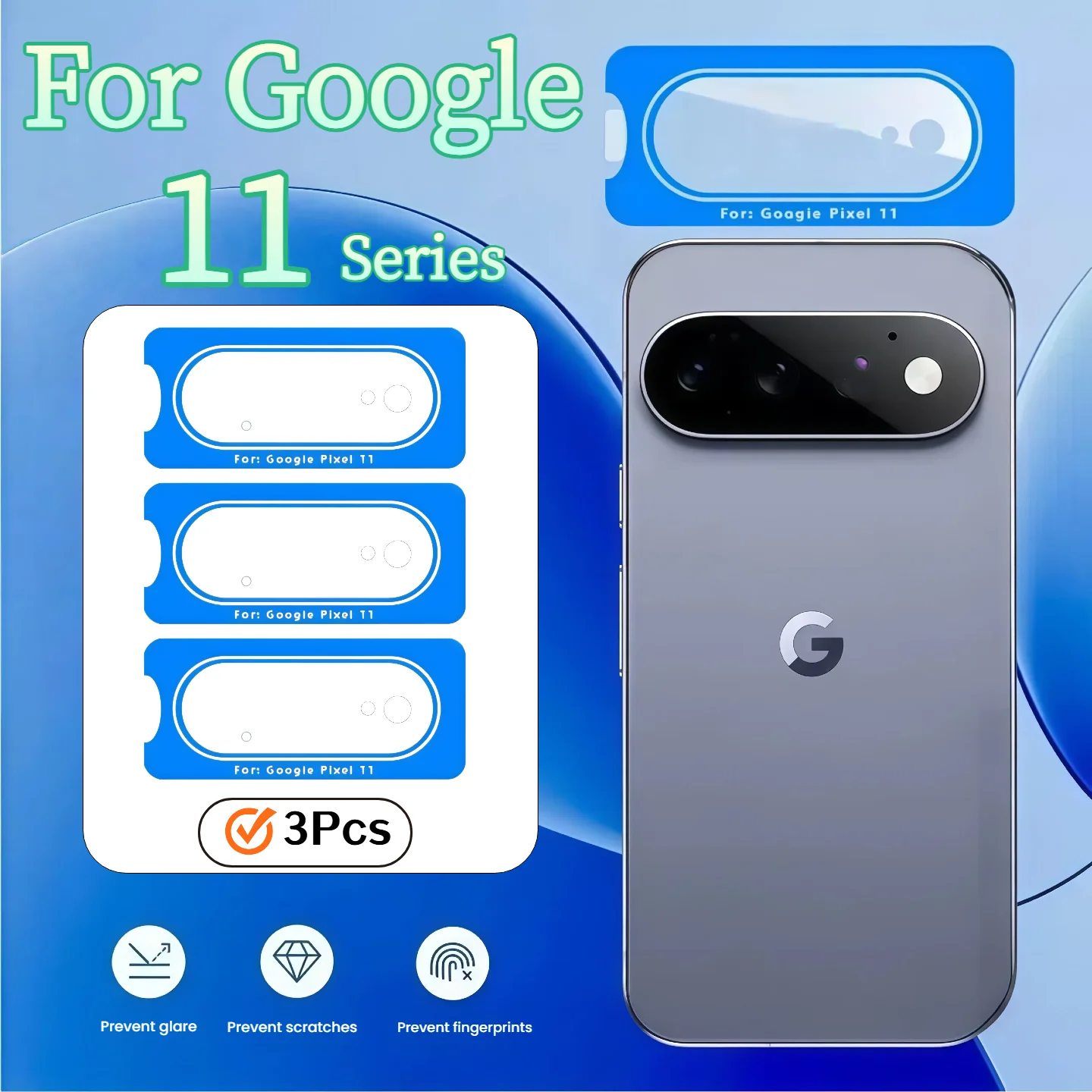 3-Pack HD Camera Lens Protectors for Google Pixel 11 Pro XL with Self-Aligning Installation Frame Clear Anti-Scratch Protection