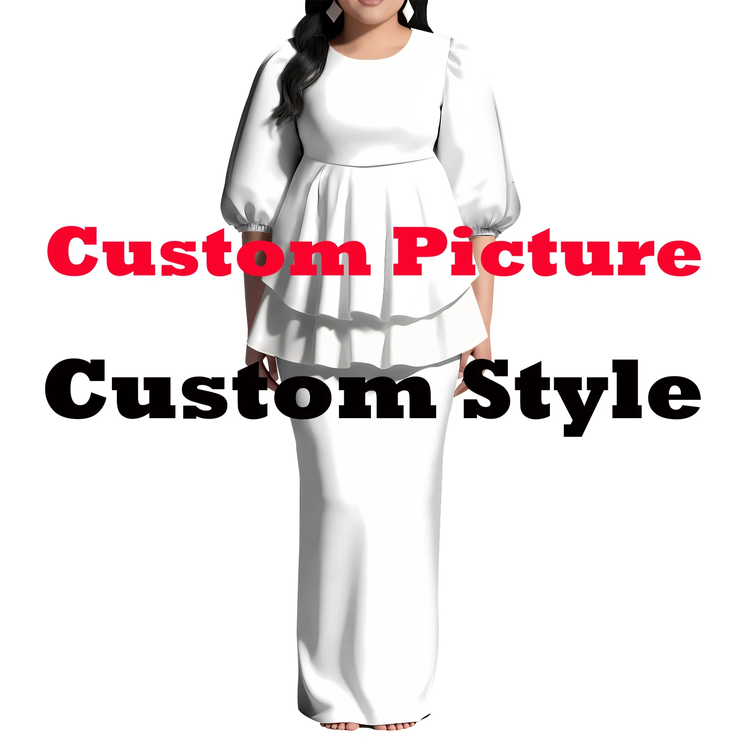 تصميم مجاني مخصص Lmage فستان نسائي صيفي متوسط الأكمام تنورة خلفية شق تصميم مرقع ذيل السمكة علوي بولينيزيا Puletasi #6