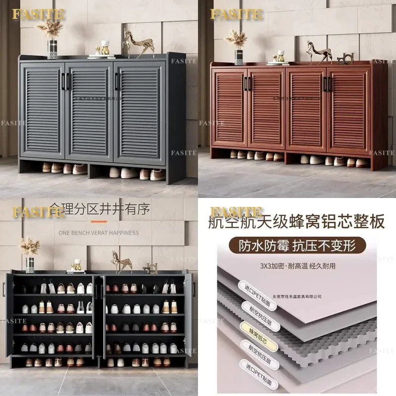 For Outdoor Home Door Modern Simple Villa Waterproof Sunscreen Large Storage Cabinet Honeycomb Aluminum Alloy Shoe Cabinet
