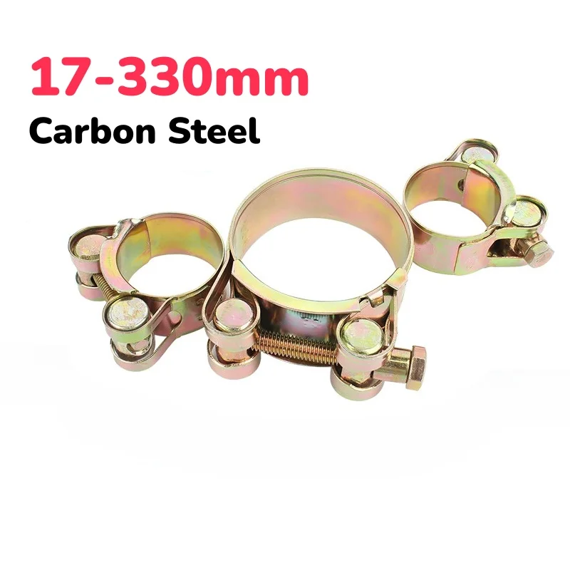 Peijian Carbon Steel Color Zinc Heavy-duty Galvanised Iron Hose Clamp With Water Pipe Hoop Tube Clamp 17-330mm
