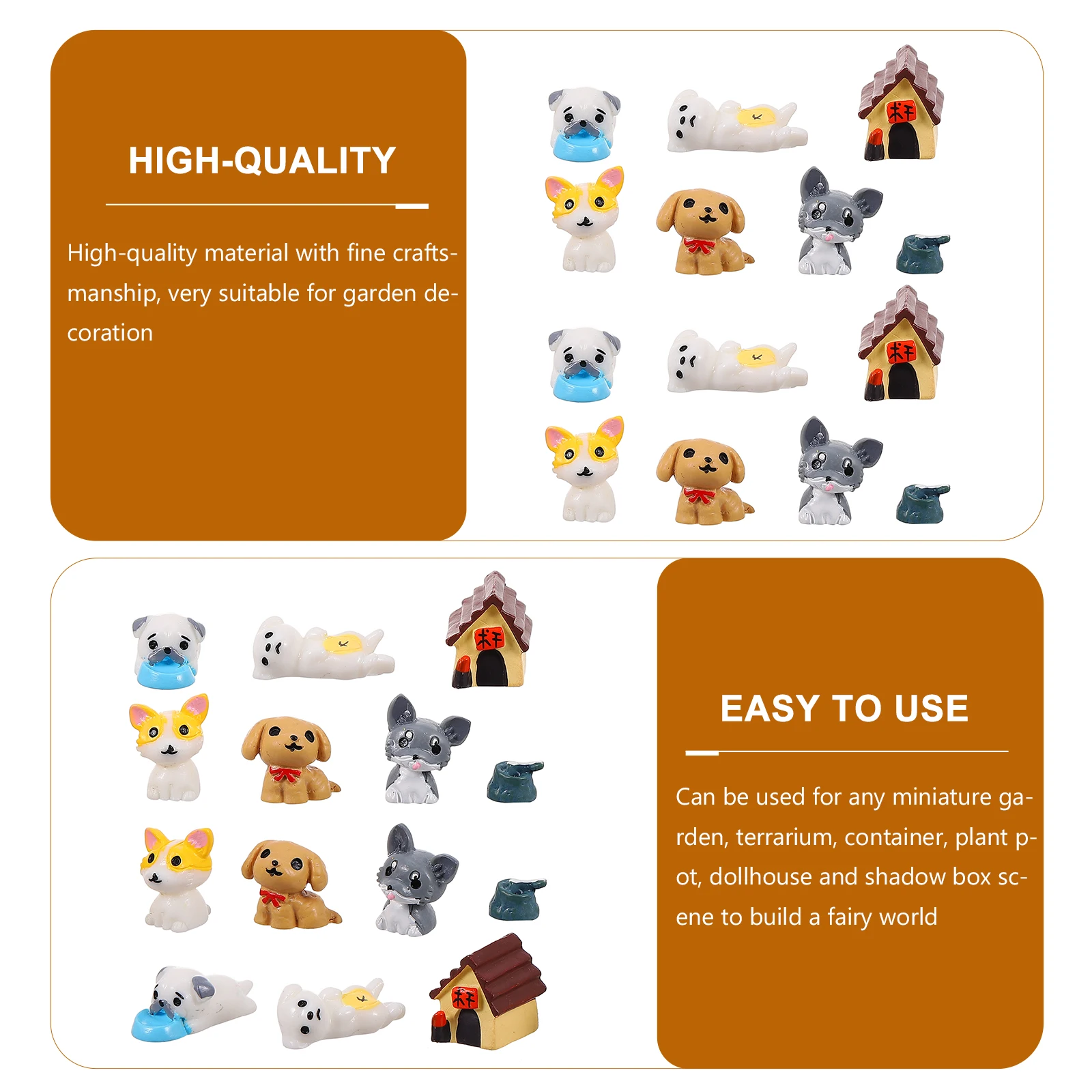 

14pcs Puppy Desktop Garden Puppy Figures Decorations Mini Landscape Ornaments For Terrarium Plant Pot Shadow Box