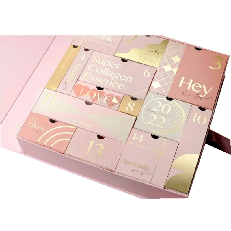 Coffrets cadeaux vides en papier avec logo personnalisé, produits personnalisés, coffret en carton d'emballage, coffret mystère cosmétique, calendrier de l'avent, haut de gamme