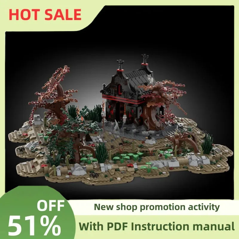 

Hot 2951Pcs Moc European Medieval Village Diorama View Witch's Swamp Model Diy Creative Ideas Child Toy Birthday Gift Blocks