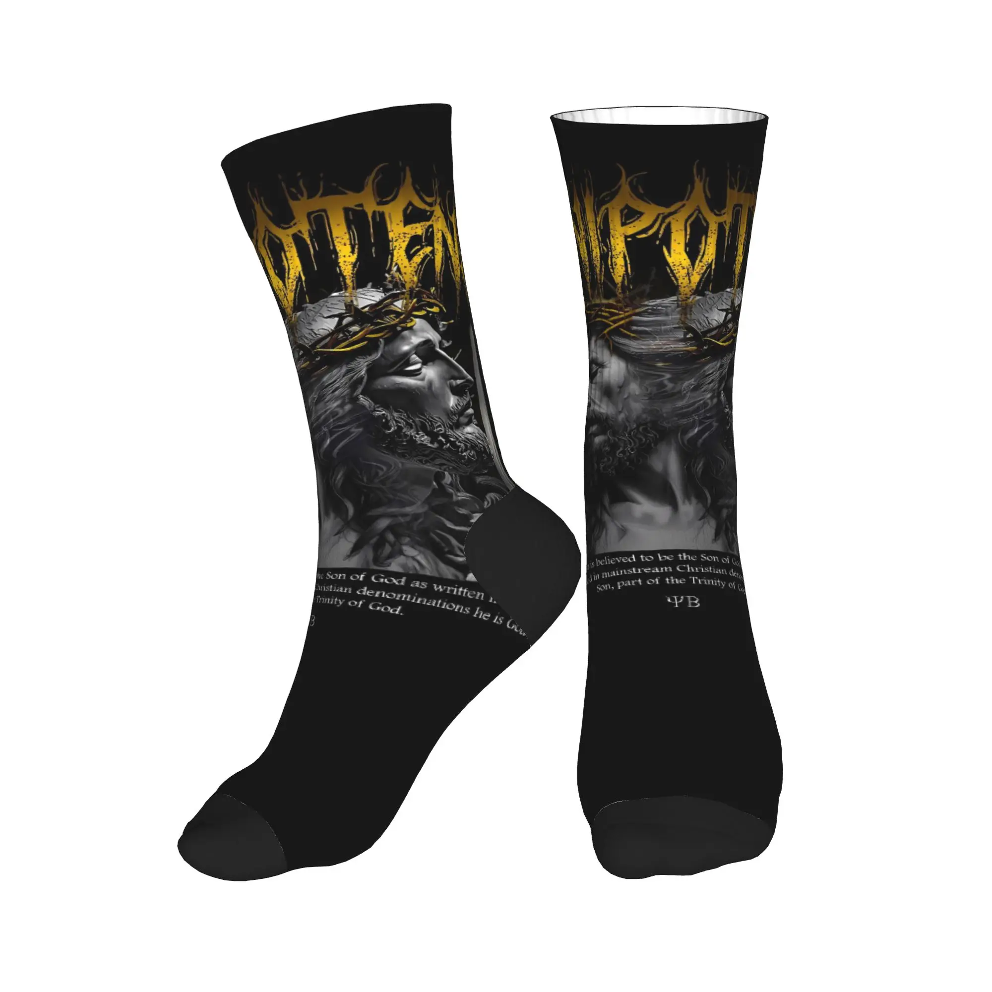 Perdão jesus cristo cristãos meias na moda meias de skate de qualidade masculina design de inverno meias antibacterianas