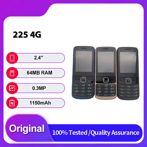 Original Unlocked 225 4G Dual Sim 2020  Bluetooth GSM 900/1800 Mobile Phone Russian Arabic Hebrew Keyboard Made in Finland