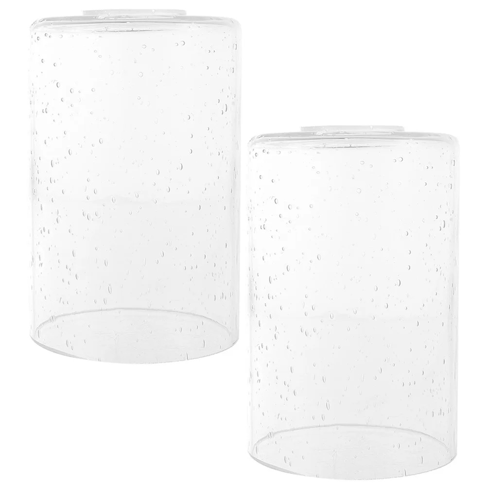 

2Pcs Glass Lampshade Replacement Clear Cylinder Pendant Light Shade Cover for Chandelier Hanging Fixture Decorative Modern