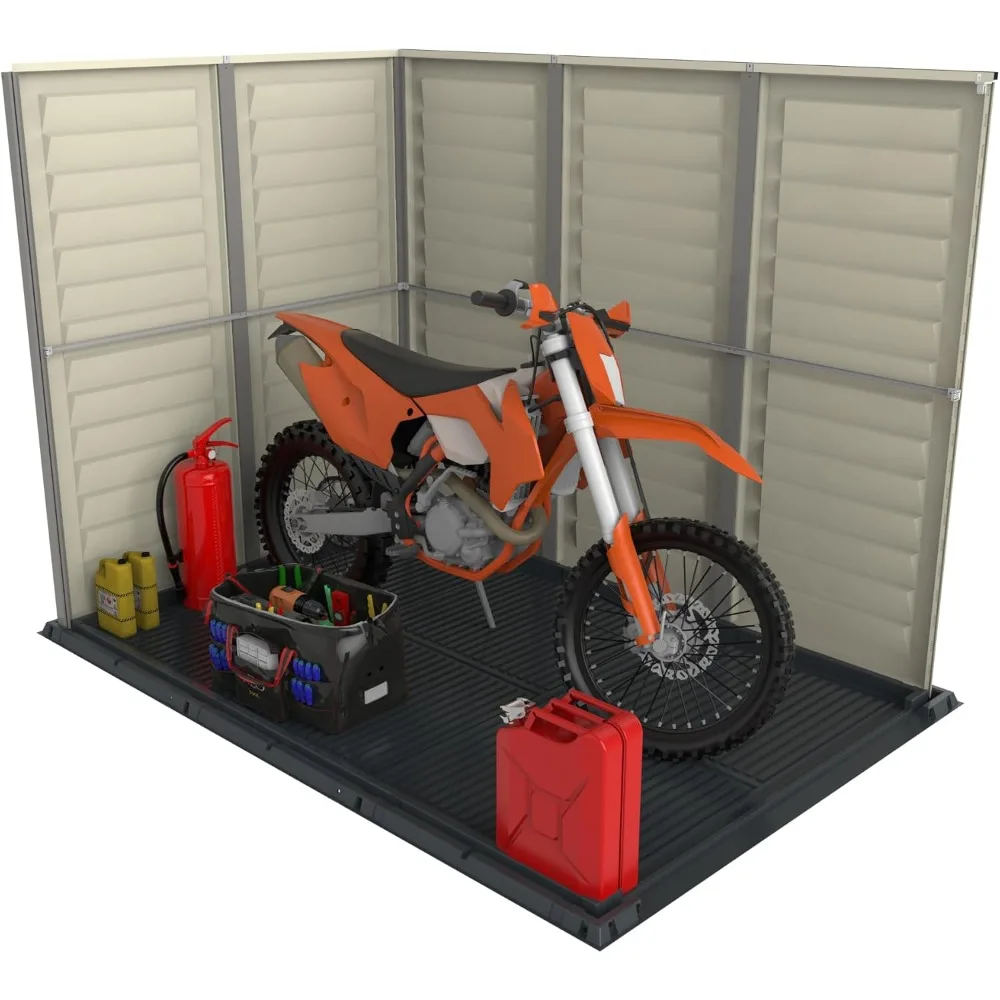 Budka ogrodowa Duramax YardMate 5' x 8' Plus z plastikowym podłogiem - Antracyt i Adobe - 15 lat gwarancji