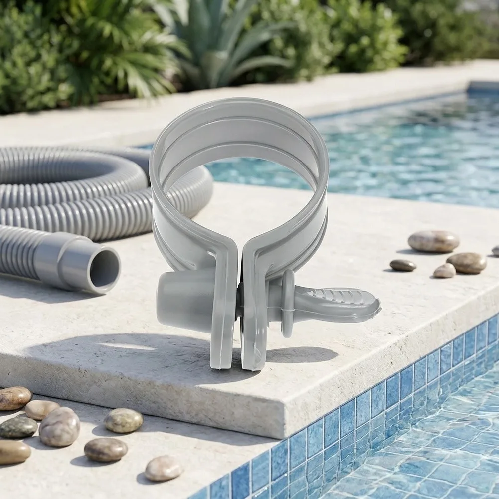 6Pack Gray Plastic Pipe Clamps 32-38mm, Rust-Proof Adjustable Connectors For Swimming Pool Filter And Garden Hose Systems