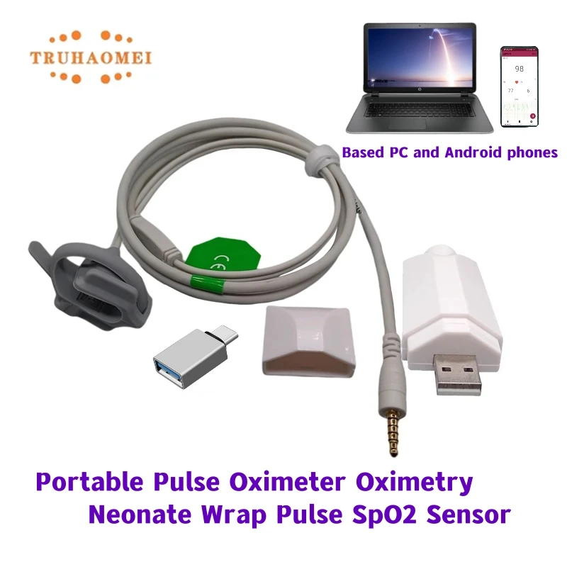 Portable Pulse Oximeter Oximetry Pulse SpO2 Sensor Adult Child Neonate Veterinary Animal Types Pulse Rate SPO2 Probe