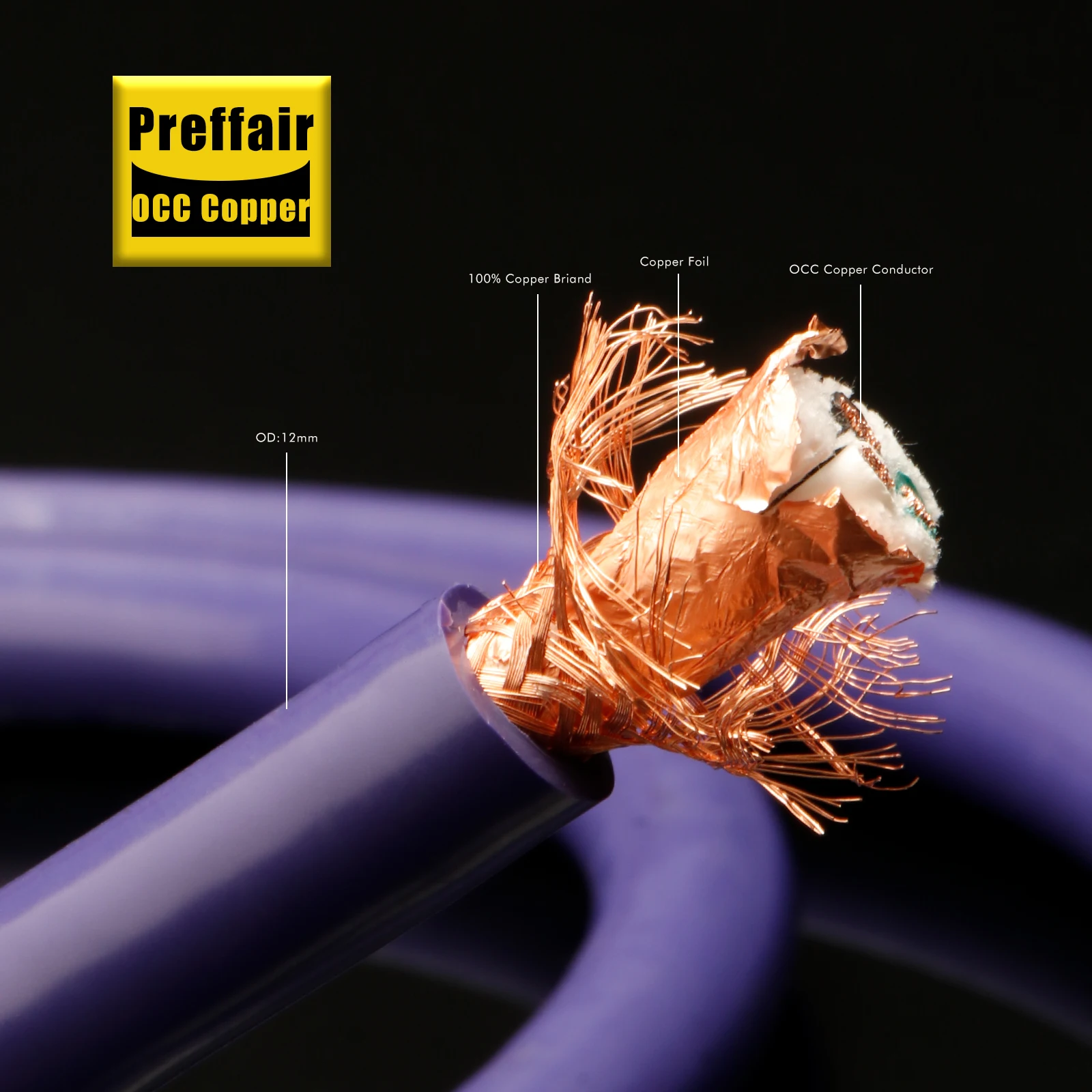 Kabel zasilający Hifi z miedzi monokrystalicznej, miedź OCC, przewód zasilający EU/US, kabel audiofilski C7 w kształcie ósemki, przedłużacz audio. — zdjęcie produktu 3